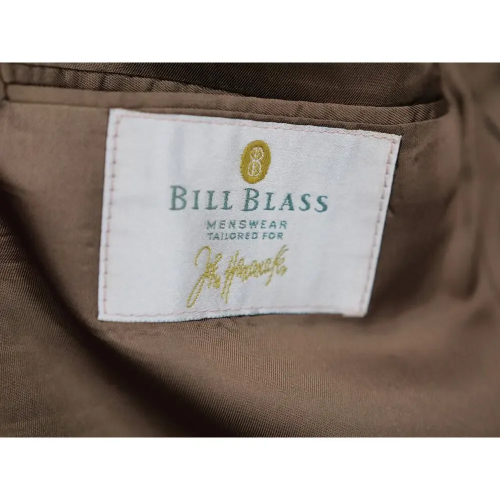 Bill Blass Navy Blazer 42R Wool Gold Crest Buttons Vintage